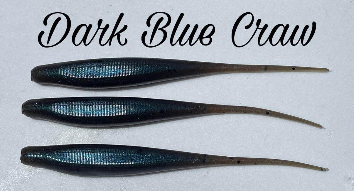 Dark Blue Craw 4" MC Straight Tail Shad