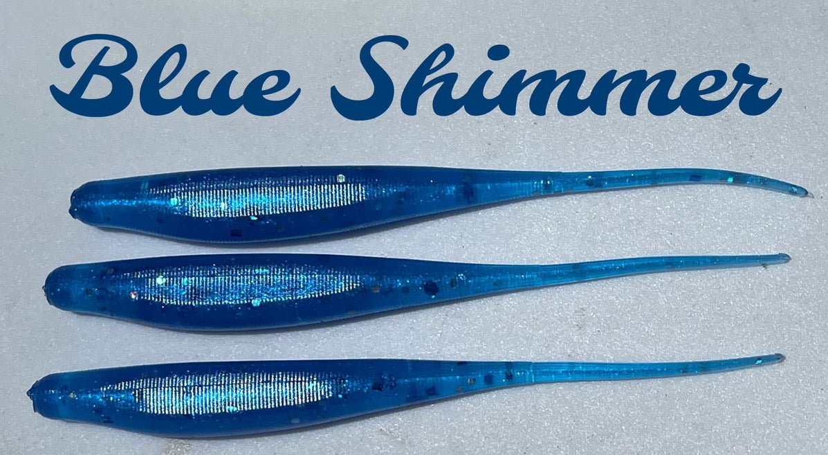 Blue Shimmer 4" MC Straight Tail Shad