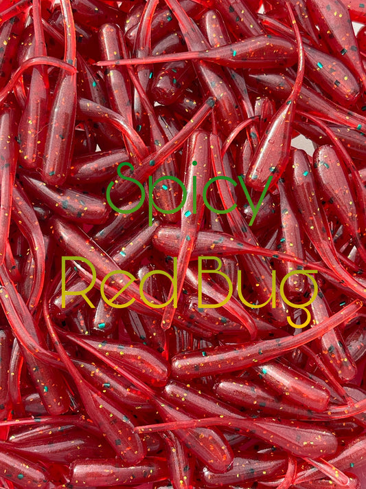 Spicy Red Bug 2" MC Straight Tail Shad