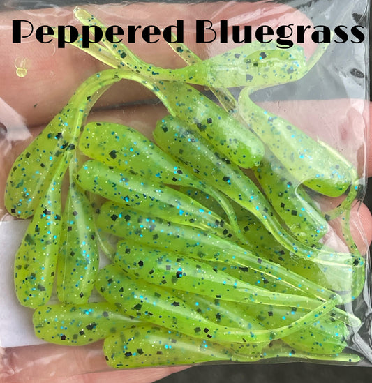 Peppered Bluegrass 2" MC Straight Tail Shad